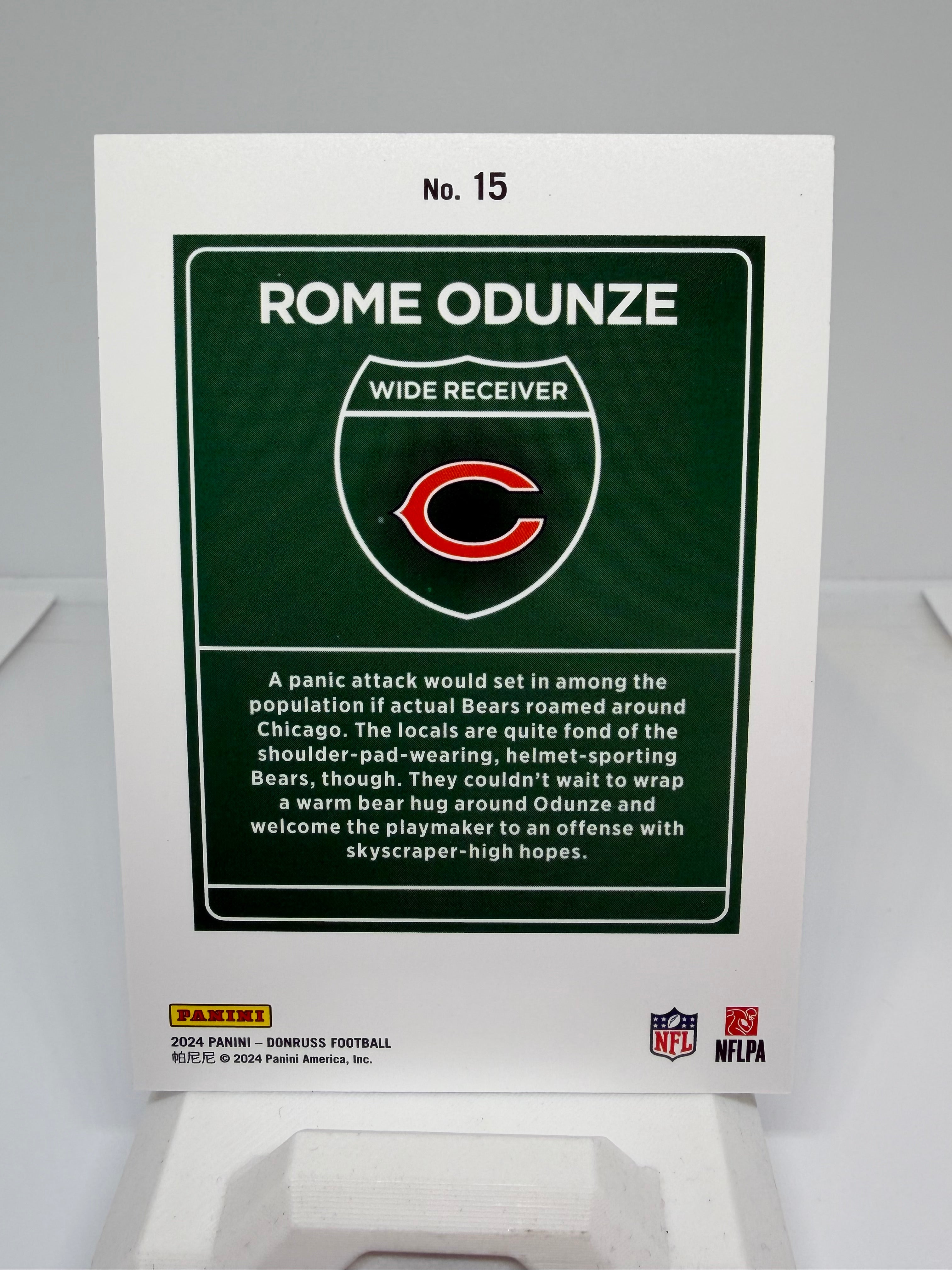 2024 Panini Donruss Downtown Rome Odunze #15 RC