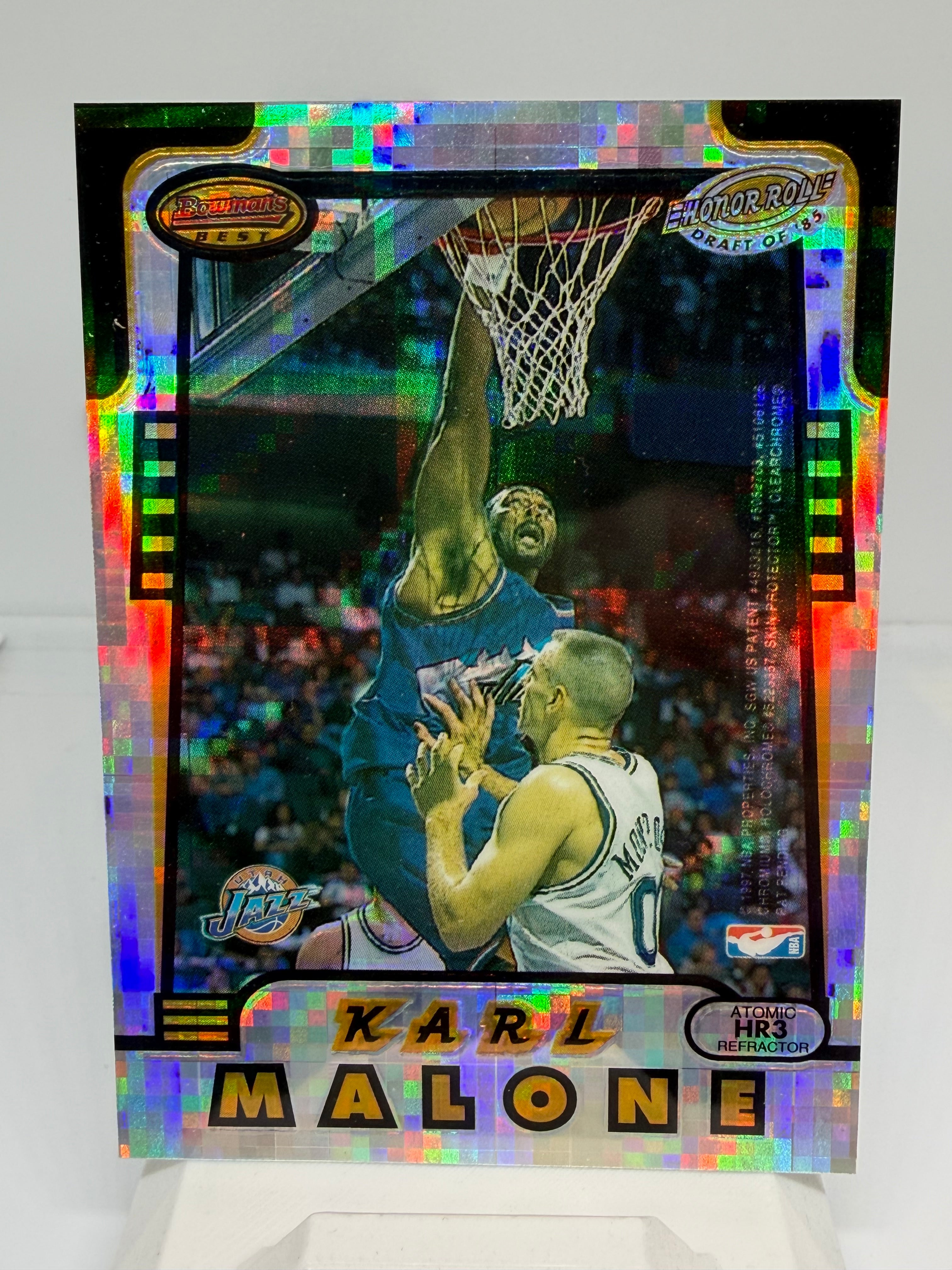 1996 Bowman's Best Karl Malone Patrick Ewing #HR3 Atomic Refractor