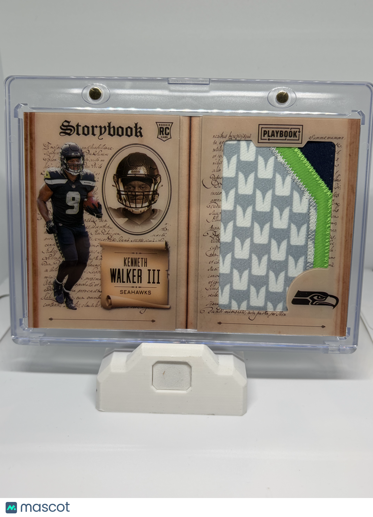 2023 Panini Playbook Kenneth Walker III #SB-5 /49 RC Memorabilia Booklet
