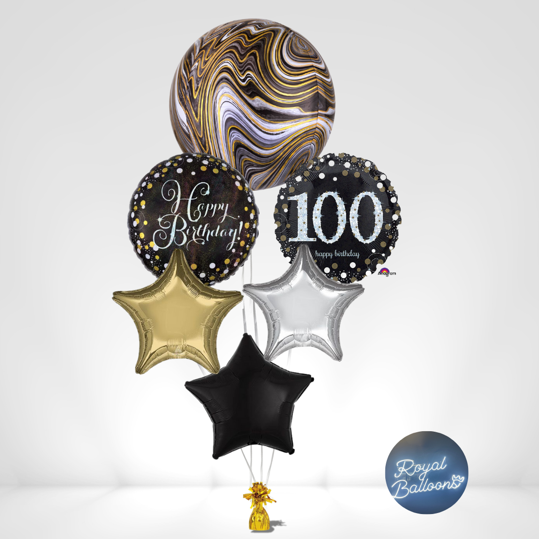 Black, Gold, and Silver Milestone Birthday