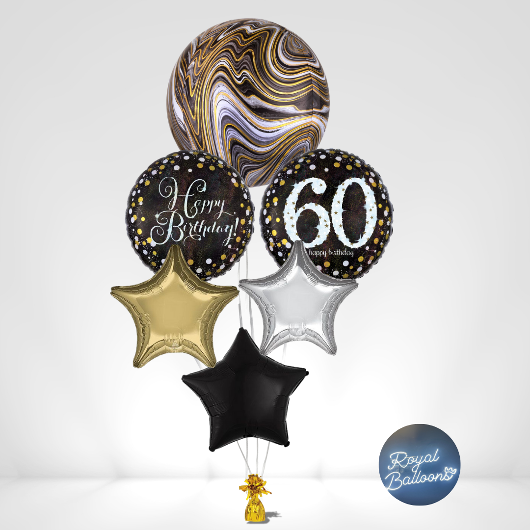 Black, Gold, and Silver Milestone Birthday