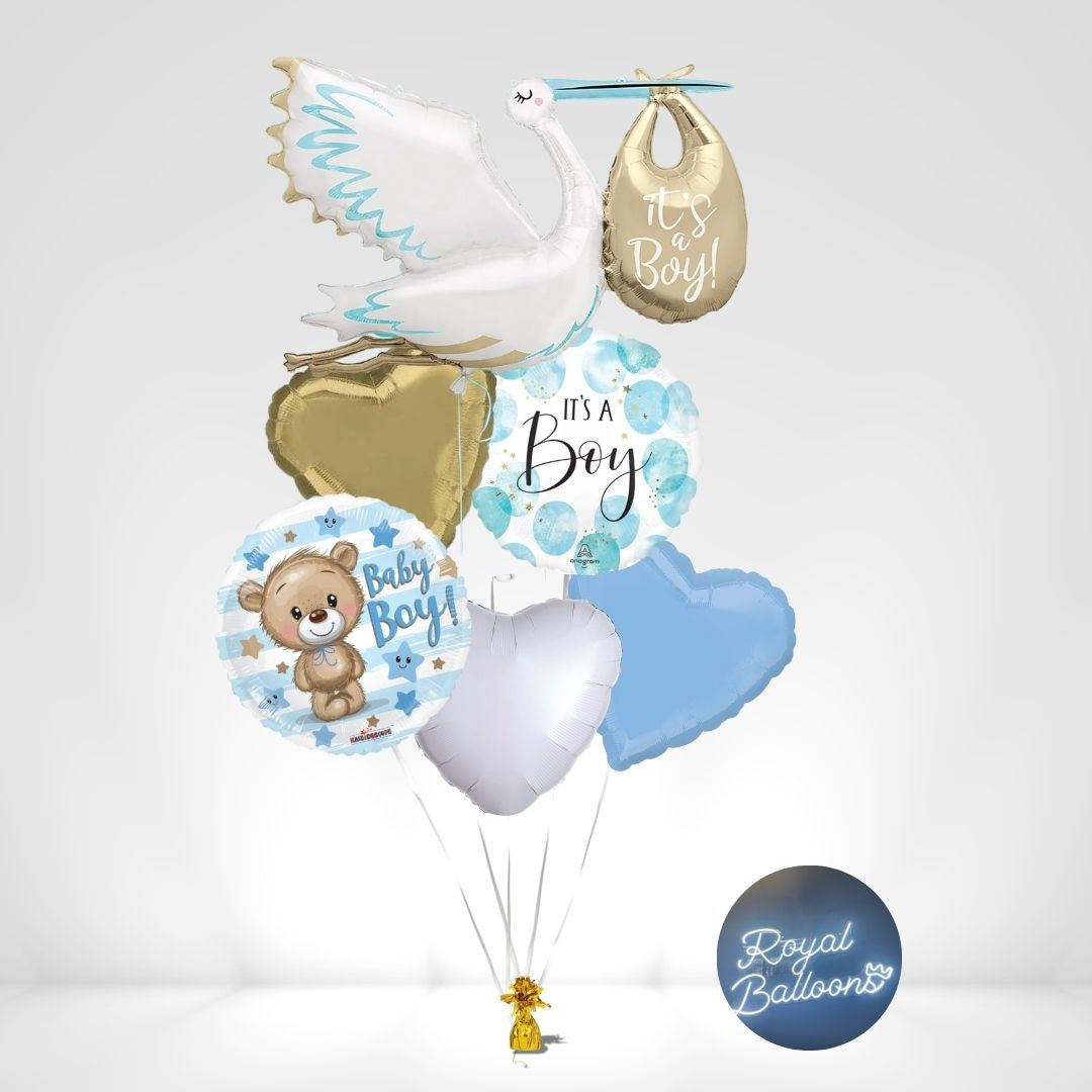 Baby Boy Stork Balloon Bouquet