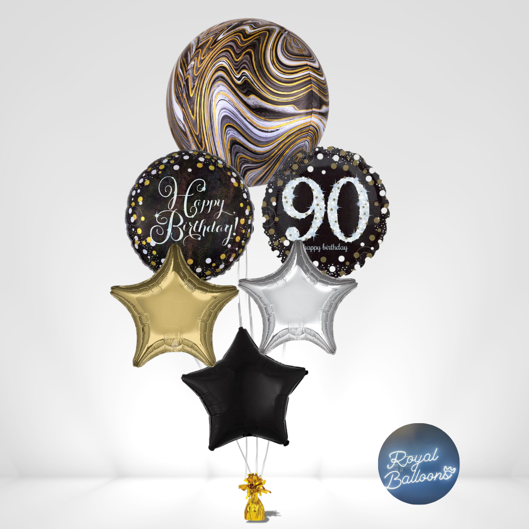 Black, Gold, and Silver Milestone Birthday