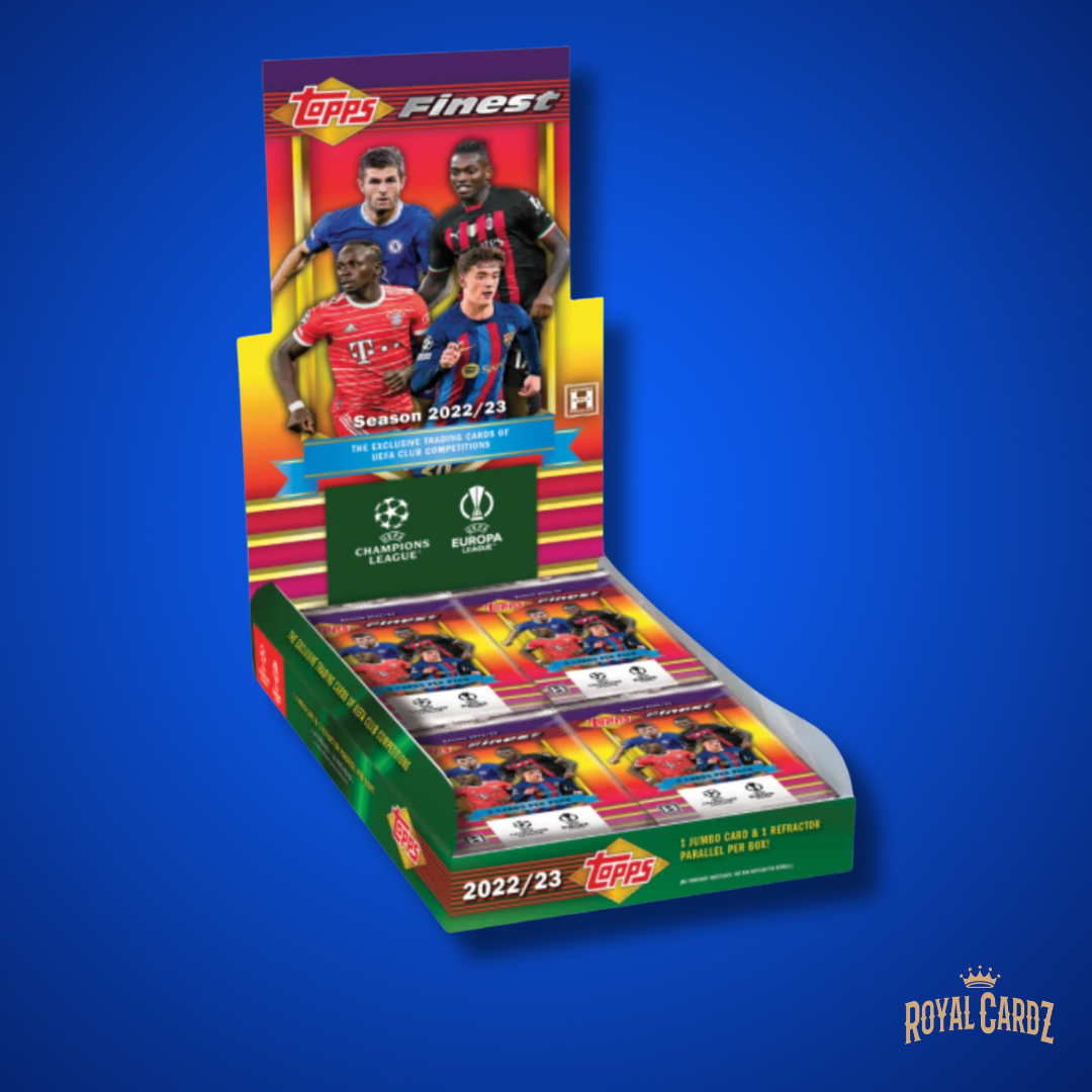 2022/23 Topps Finest Flashbacks UEFA Club Competitions Soccer Hobby Pack – 5 Cards
