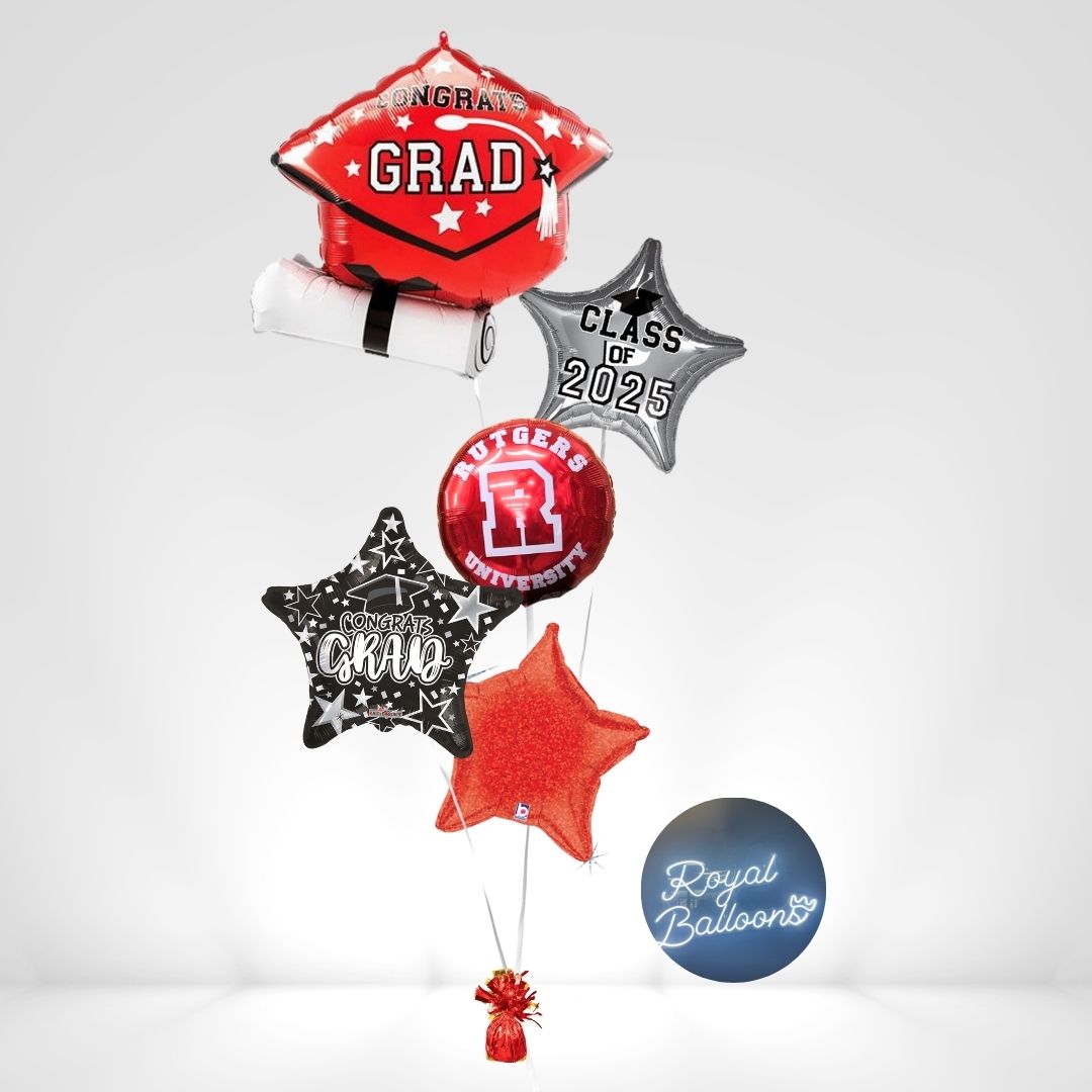 Rutgers University Graduation Balloon Bouquet – Class of 2025