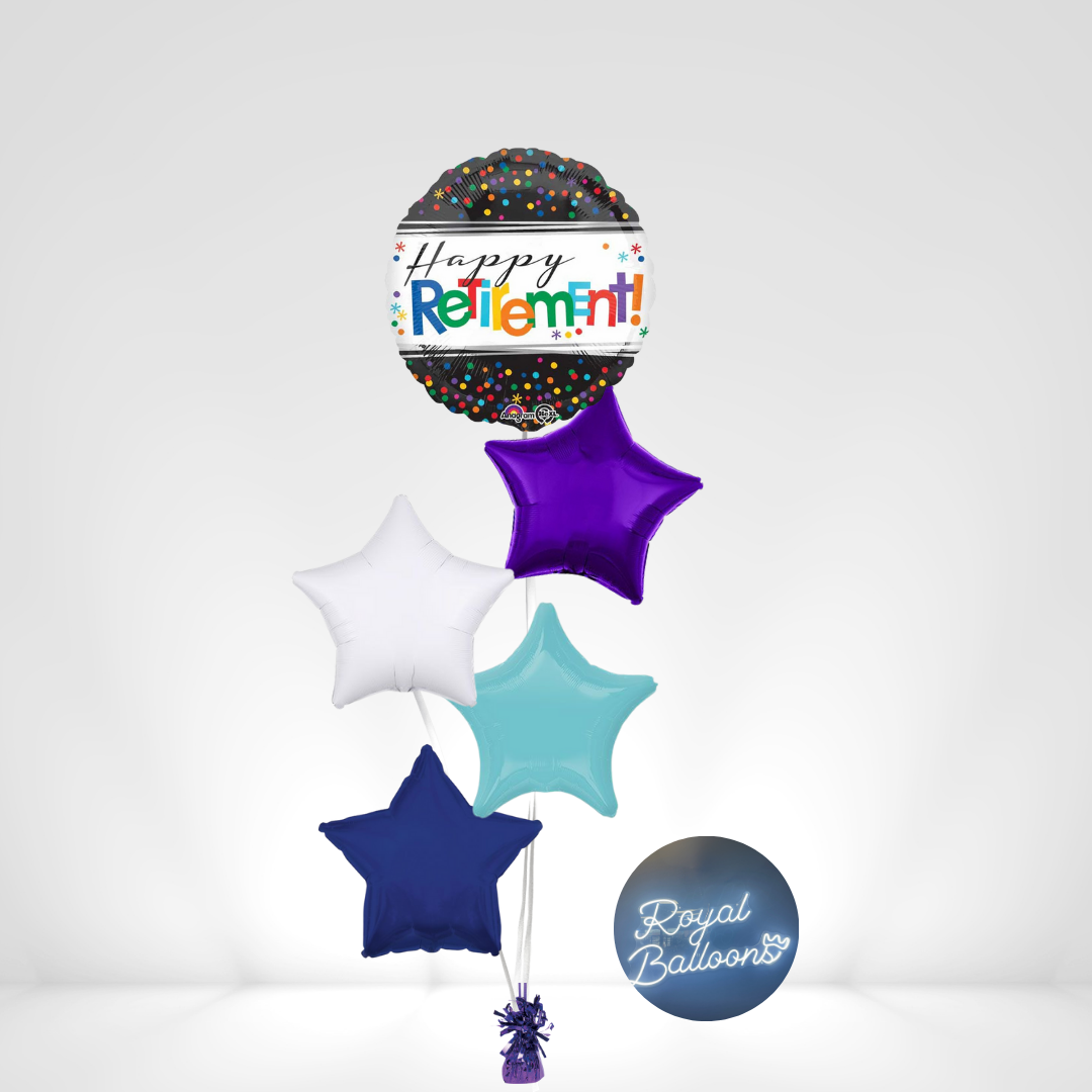 Colorful Star Retirement Balloon Bouquet