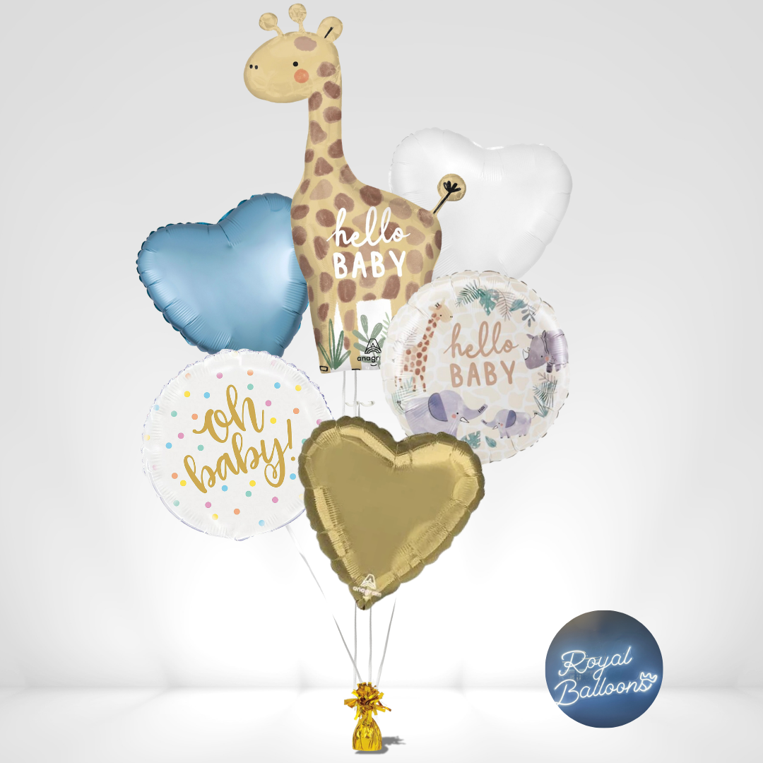 Hello Baby Giraffe Balloon Bouquet