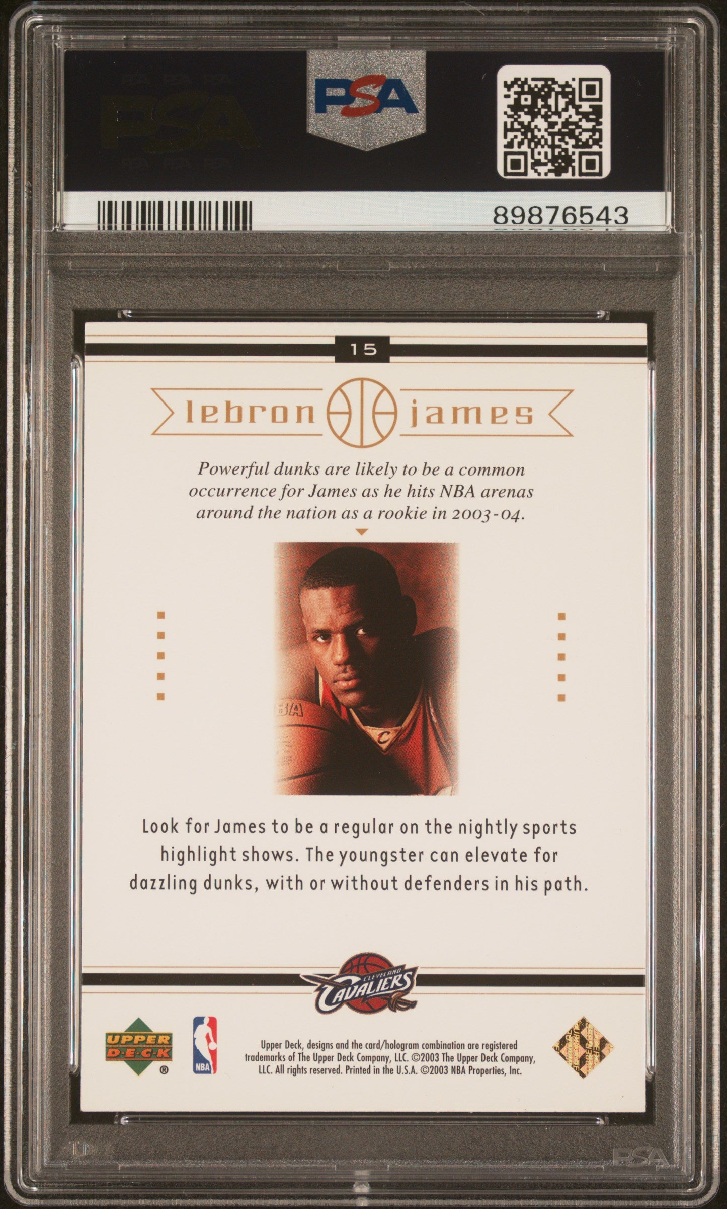 2003 Upper Deck LeBron James Box Set LeBron James #15 PSA 6