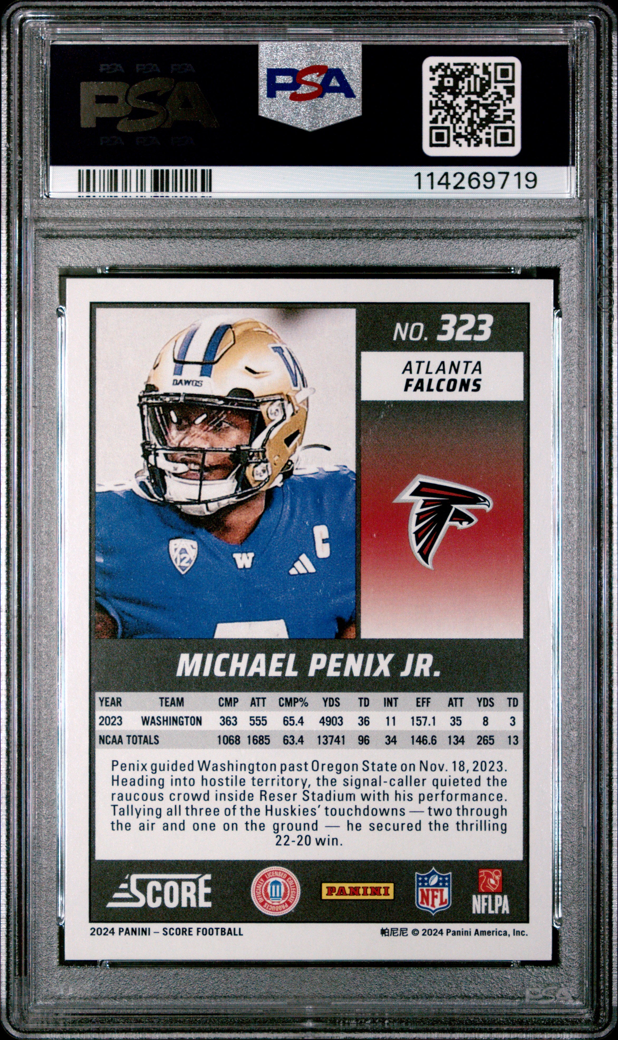 2024 Panini Score Michael Penix JR. #323 PSA 9