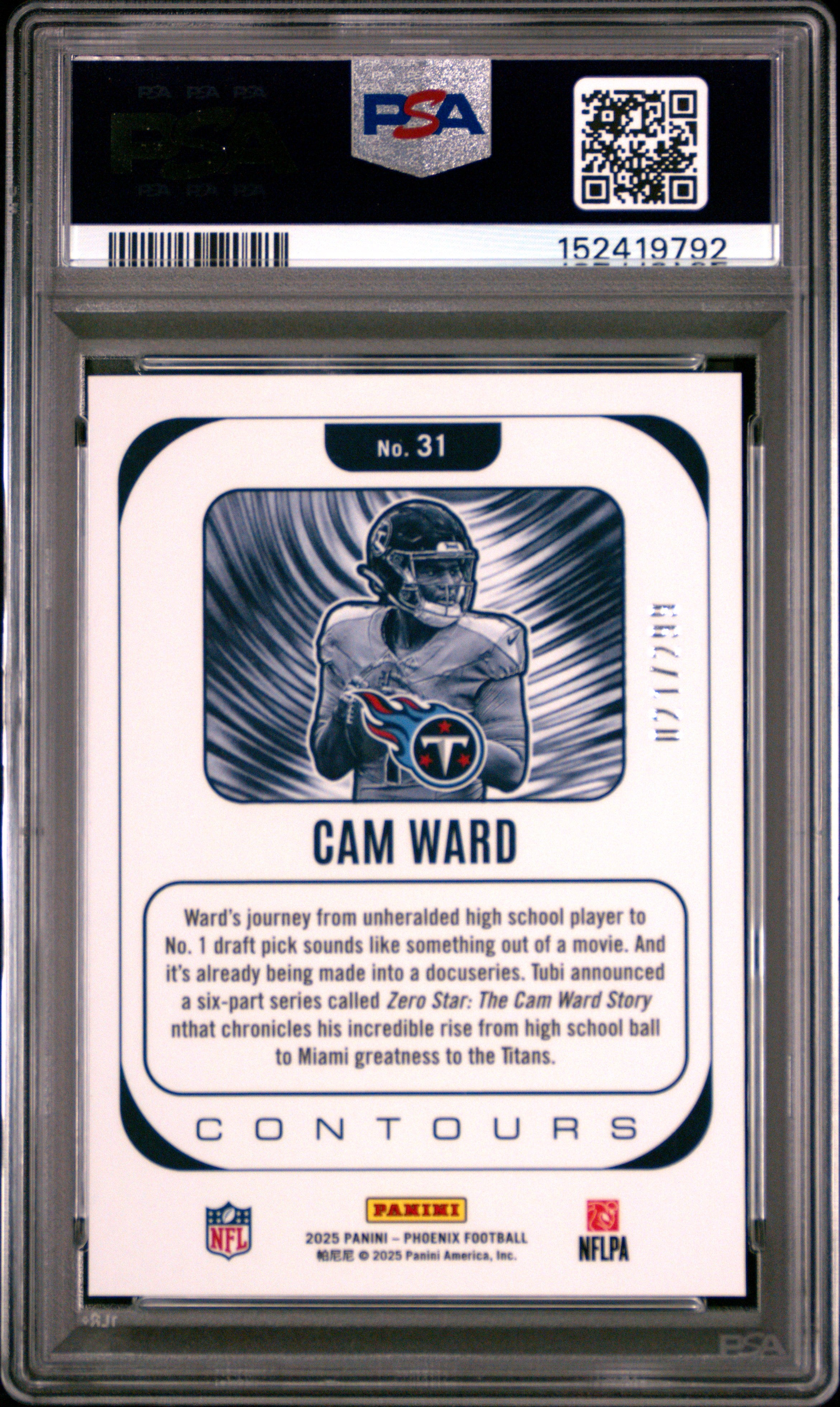 2025 Panini Phoenix Contours Cam Ward #31 Wave PSA 10