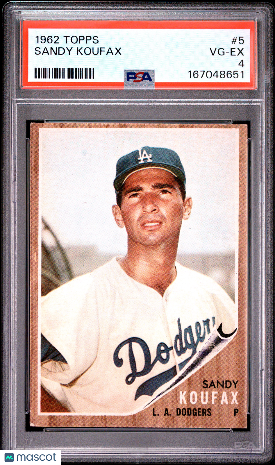 1962 Topps Sandy Koufax #5 PSA 4