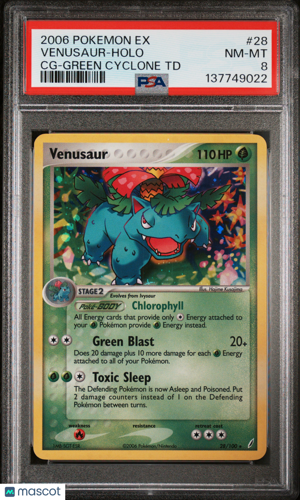 [POP 106] 2006 POKEMON EX CRYSTAL GUARDIANS VENUSAUR HOLO GCTD PSA 8 #28