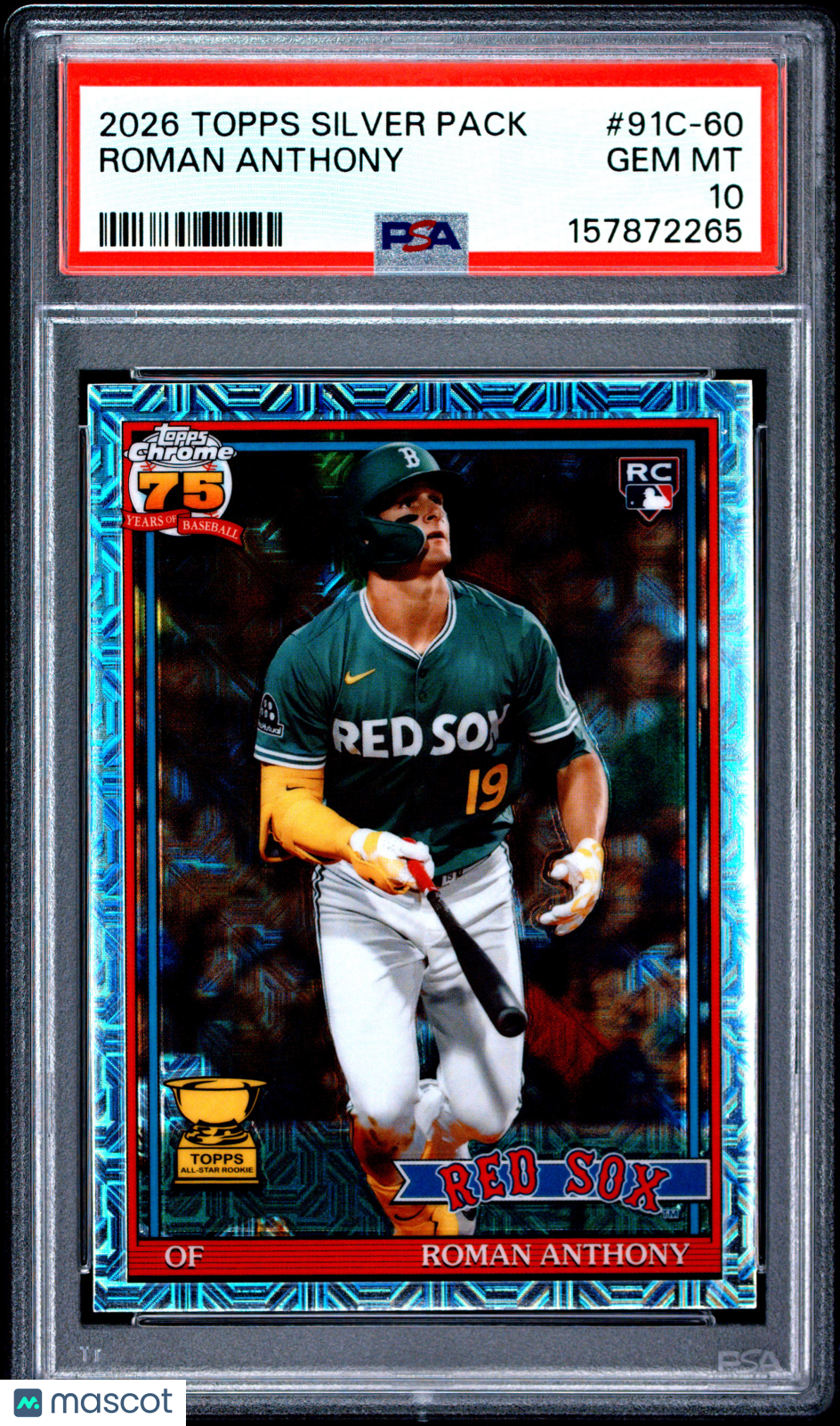 2026 Topps Silver Pack 1991 Chrome Promo Roman Anthony #91C-60 PSA 10